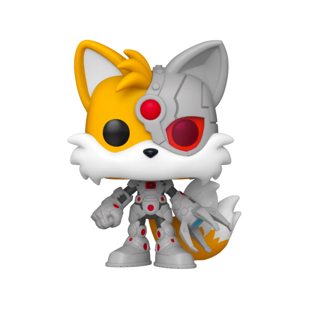 Este Funko se ve es su ojo el símbolo de cyborg y dos coleres compone su cara