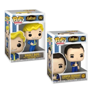 Funko Pop Vault Boy 1767 Bundle Fallout en sus cajas con vista lateral de la tienda de figuras coleccionables y funkos online spain dreamspop