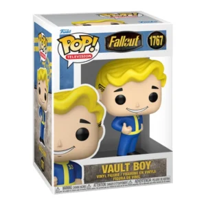 Funko Pop Vault Boy 1767 Fallout en su caja con vista lateral de la tienda de figuras coleccionables online spain dreamspop
