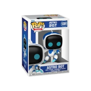 Este Funko es de Astro Bot con la cara negra y una antena en la cabeza.