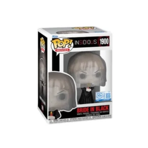 Este Funko de Bride in Black se ve con una túnica negra y u nvelo en la cara.