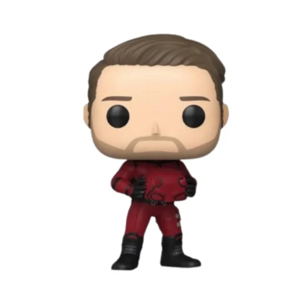 Este Funko de Daredevil vemos que lleva la ropa de color negro y se observa barba y pelo corto en su rostro.