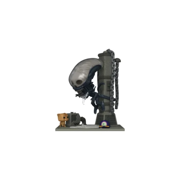 Este Funko de Xenomorph es un Alien mirando de forma desafiante a Jonesy que se encuentra en una jaula.