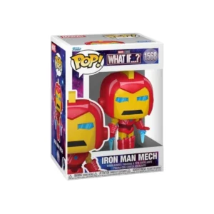 Este Funko de Iron Man en versión Mech tiene los colores rojo y amarillo en su cuerpo.