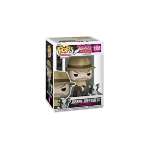 Este Funko de Joseph Joestar aparece con un sombrero y acompañado por Igy