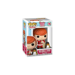 Este Funko de Kris Skingle y Topper es una figura vestida de Papá Noel y un pingüino a su lado