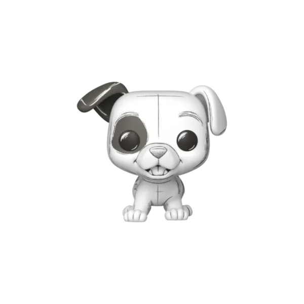 Este es el Funko de Patch y es de color blanco y negro.