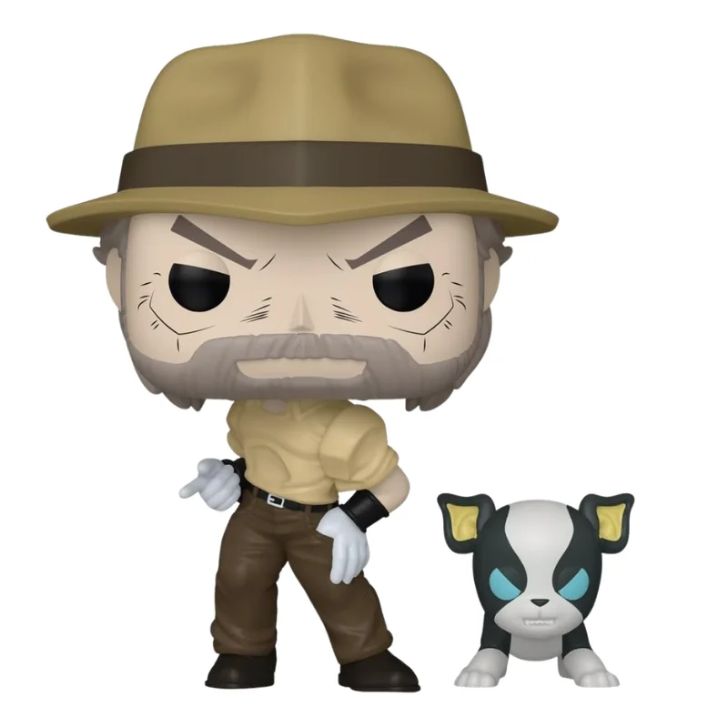 Funko Pop Joseph Joestar 2146 with Iggy Jojo's Bizarre Adventure fuera de su caja con vista frontal de la tienda de figuras coleccionables online spain dreamspop
