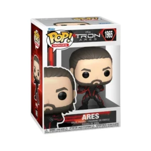 Este es el Funko de Ares 1965 de Tron y vemos que tiene el pelo peinado hacia atrás y barba. Después va vestido de color negro.