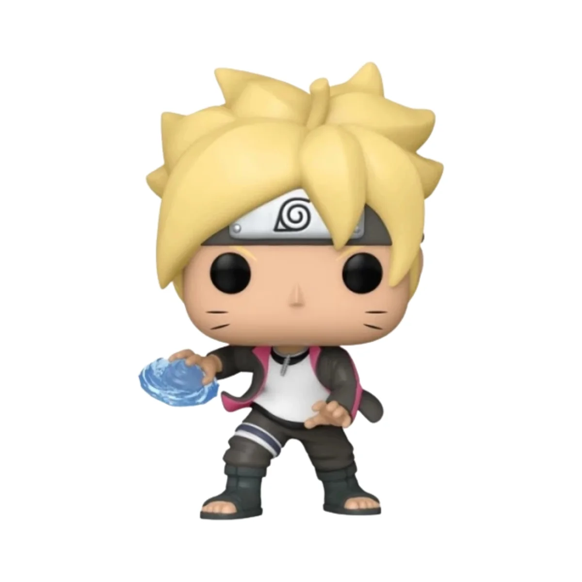 Este es el Funko de Boruto with Rasengan, el cual vemos que esta en posición de ataque y con su característico pelo amarillo.