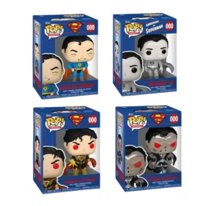Este es el Funko Bundle Superman 000 de DC Comics0 y vemos que lo componen 4 piezas de Superman.
