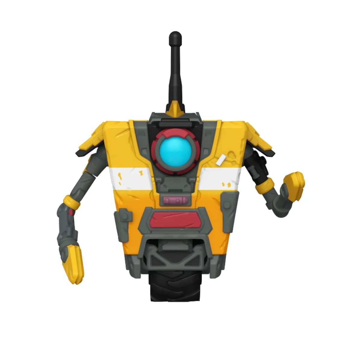 Este es Claptrap 1165 de Bonderlands y vemos que es un robot con una antena en su parte superior.