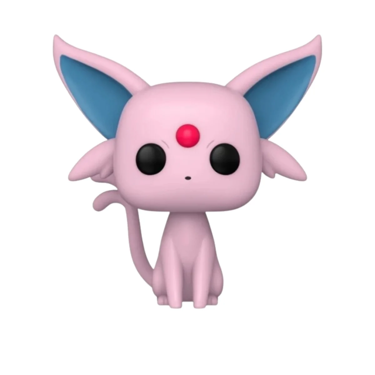 Este es el Funko de Espeon 884 Pokémon, en esta pieza vemos que es de color rosa y aparte tiene las orejas de un tamaño muy grande.