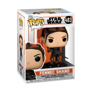 En este Funko de Fennec Shand 483 que pertenece a la saga de Star Wars podemos verla con una pistola entre sus manos.