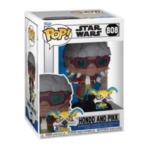 En esta imagen podemos ver el Funko Hondo y Pikk, en esta pieza destaca la cantidad de detalles como por ejemplo las gafas de Hondo.