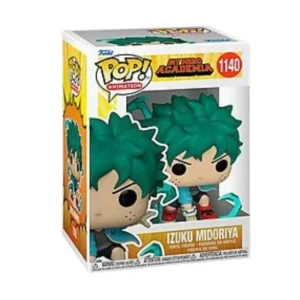 Este es el Funko de Izuku Midoriya 1140, en esta pieza observamos que se encuentra en posición de ataque y destaca el color verde en su cabello.