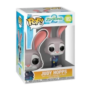 En la imagen podemos ver el Funko de Judy Hopps 1652, en esta figura destacas sus grandes oreja y la vestimenta policial que lleva.