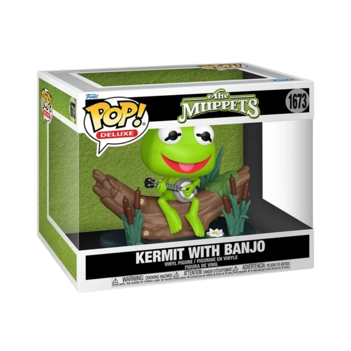 Funko Kermit with Banjo 1673 The Muppets en su caja con vista lateral de la tienda de funkos online spain dreamspop