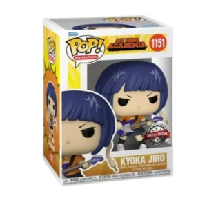 En Este Funko de Kyoka Jiro 1151 podemos observar que tiene el pelo de color violeta y tiene una guitarra entre sus manos.