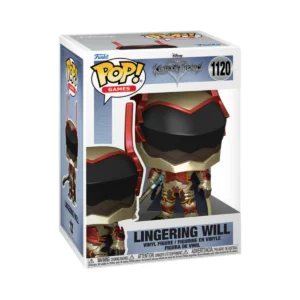 Este es el Funko Lingering Will 1120 de Kingdom Hearts, vemos que tiene una armadura y una llave gigante en su mano.