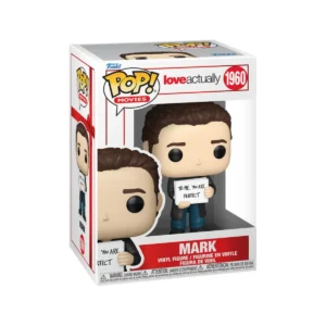 Este Funko es Mark 1960 de Love Actually y vemos que esta peinado hacia atrás y con un folio entre sus manos.