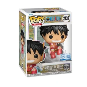 Este es elFunko Monkey D.Luffy SE 2138 Plus de One Piece, este es una Edición Especial y se ve que está en posición de saltar.