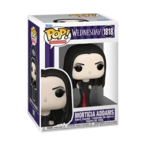 Este es el Funko de Morticia Addams 1818, en esta figura destaca el color negro en su largo vestido.