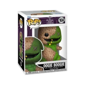Este es el Funko Oogie Boogie 1634 de Pesadilla antes de Navidad y es un muñeco roto de color verde.