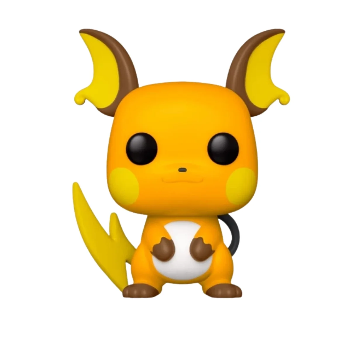 Este es el Funko de Raichu 645 Pokemon, observamos que el color que predomina en su cuerpo es el naranja con pequeños detalles rojos y blancos.