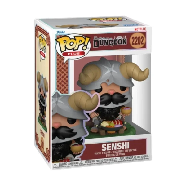 Este es el Funko Senshi 2202 de la serie Delicious in Dungeon. En esta figura destaca su gran bigote negro.