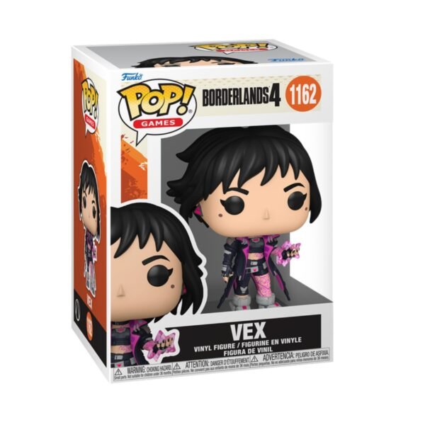 Este es el Funko Vex 1162 de Bonderlands y la vemos con el pelo negro y los ojos del mismo color.