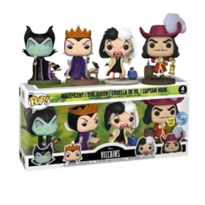 En esta imagen vemos el Funko 4 Pack Villains, podemos destacar la presencia de 4 figuras que pertenecen a los villanos.
