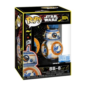 El Funko BB-8 804 SE de Star Wars destaca por sus paneles naranjas y blancos, las marcas circulares en su cuerpo y la esfera superior móvil