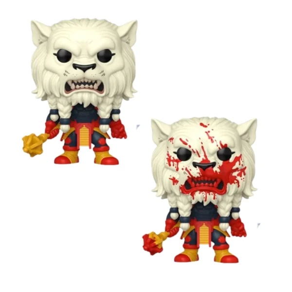 En esta imagen podemos ver el Funko Battle Beast 54 Bundle de Invincible. Podemos encontrar las 2 figuras, destaca la versión chase con la cara ensangrentada.