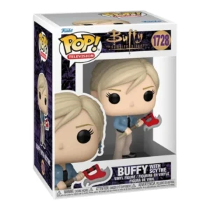 En esta imagen podemos ver el Funko Buffy with Scythe 1728. En esta pieza destaca la guadaña que tiene en las manos.