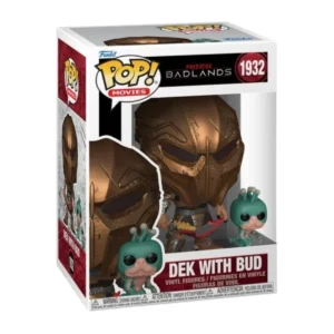 En la imagen podemos ver el Funko Dek with Bud, en esta figura destaca el cuchillo que tiene Dek en su mano.