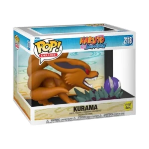 En la imagen podemos ver el Funko Deluxe Kurama 2118, esta figura es el zorro de nueve colas, que está en posición de ataque.
