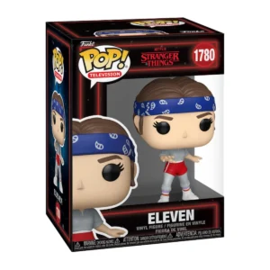 En esta imagen podemos ver el Funko Eleven 1780 de Stranger Things, en esta figura destaca la cinta azul que lleva en su cabeza.