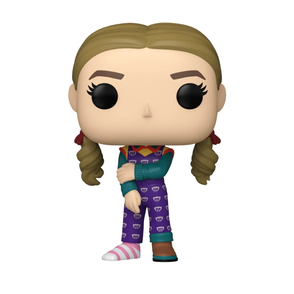 En esta imagen vemos el Funko Holly Wheeler 1782 y en esta pieza destaca que lleva un zapato en un pie y el otro pie solo lleva un calcetín.