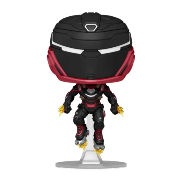 En esta imagen podemos ver el Funko Ironheart Model 5 1564 de Marvel. En esta figura destaca su traje que combina colores rojos y negros.