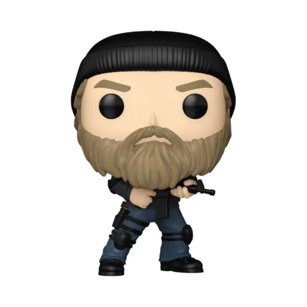 En esta imagen podemos ver el Funko Jim Hopper 1784 de Stranger Things, en esta figura destaca la pistola que lleva entre sus manos.