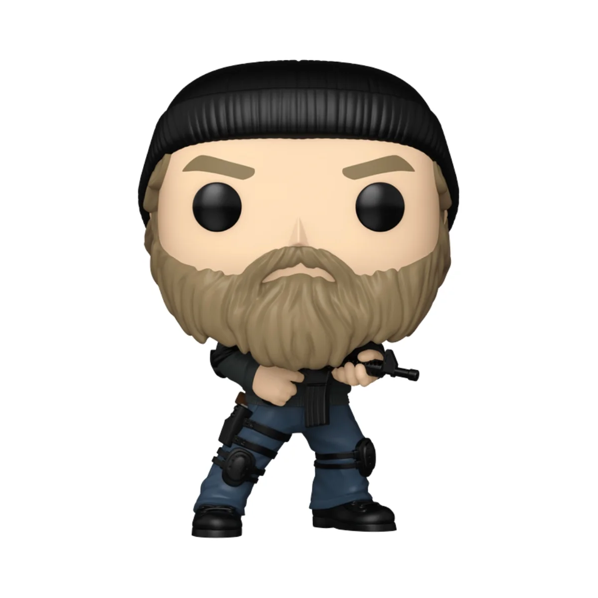 En esta imagen podemos ver el Funko Jim Hopper 1784 de Stranger Things, en esta figura destaca la pistola que lleva entre sus manos.