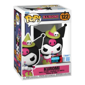 El Funko Kuromi 122 NYCC 2025 destaca por su gorro puntiagudo con el característico cráneo rosa y su expresión pícara