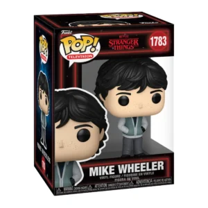 En esta imagen podemos ver el Funko Mike Wheeler 1783 de Stranger Things, en esta figura observamos que el personaje tiene las manos en el bolsillo.