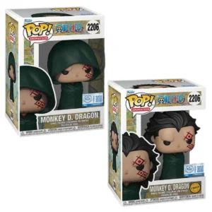 En esta imagen podemos ver el Funko Monkey D Dragon 2206 Bundle. En esta pieza destaca la capa negra que llevan.