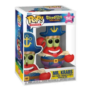 El Funko Mr Krabs 1942 destaca por su gran sonrisa, clásico uniforme azul y su cinturón marron