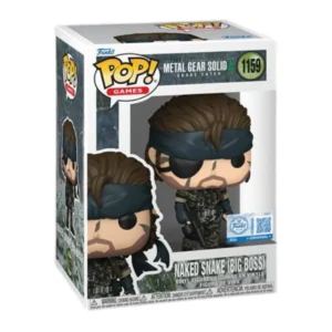 En esta imagen podemos ver el Funko Naked Snake 1159 SE Metal Gear Solid. En esta pieza destaca el parche que tiene en el ojo y su cinta en el pelo.