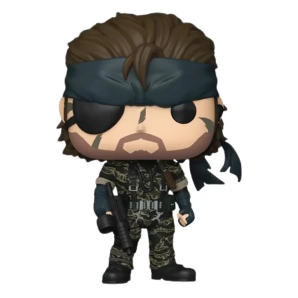 En esta imagen podemos ver el Funko Naked Snake 1159 SE Metal Gear Solid. En esta pieza destaca el parche que tiene en el ojo y su cinta en el pelo.