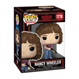 En esta imagen podemos ver el Funko Nancy Wheeler 1778 de Stranger Things, en esta figura destaca la presencia de una escopeta entre las manos de la personaje.