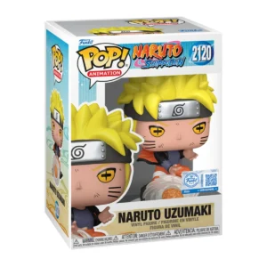 En esta imagen podemos ver el Funko Naruto Uzumaki 2120 SE. Destaca su pelo de color amarillo, banda ninja y el traje característico.